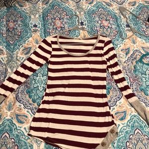 Red and white stripe asymmetrical top